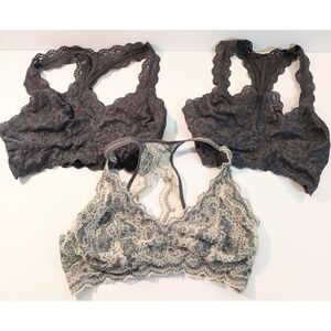 Felina Racerback Bralette Lot, Women's Bra, Small, Gray Racerback T-Back